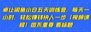 卓让《闲鱼项目小白五天训练营》每天一小时,轻松赚钱快人一步-课程网