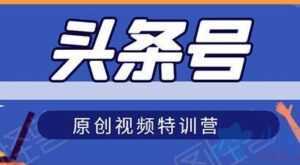 头条号原创视频特训营，带你玩转短视频，新号10天日收益破250+-课程网