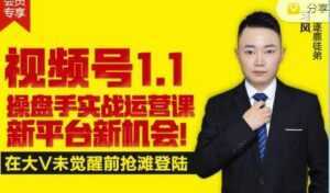 逐鹿《视频号1.1》操盘手实战运营课,打造私域流量阵地-课程网