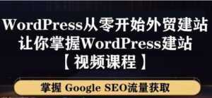 WordPress建站教程，从零开始搭建外贸网站，掌握GoogleSEO流量获取-课程网