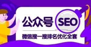 公众号 Seo，微信搜一搜排名优化课，每日被动精准引流上百-课程网