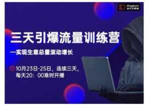 抖品牌·三天引爆流量训练营,实现生意总量滚动增长-课程网