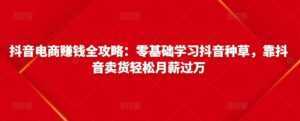 抖音电商赚钱全攻略：零基础学习抖音种草，靠抖音卖货轻松月薪过万-课程网