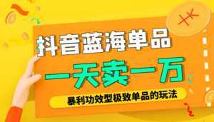 某公众号付费文章：抖音蓝海单品，一天卖一万！暴利功效型极致单品的玩法-课程网