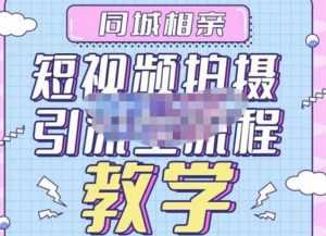 心动学堂·同城相亲短视频矩阵起号-引流-拍摄进阶,带你做好同城相亲,引流全流程教学-课程网