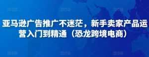 亚马逊广告推广不迷茫，新手卖家产品运营入门到精通（恐龙跨境电商）-课程网