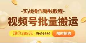 视频号批量运营实战教程，让你一天创作100个高质量视频，日引5W+流量-课程网