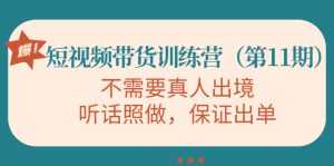 视频带货训练营，不需要真人出境，听话照做，保证出单（第11期）-课程网