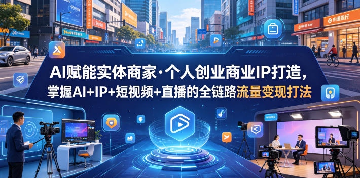 AI赋能实体商家·个人创业商业IP打造，掌握AI+IP+短视频+直播的全链路流量变现打法-课程网