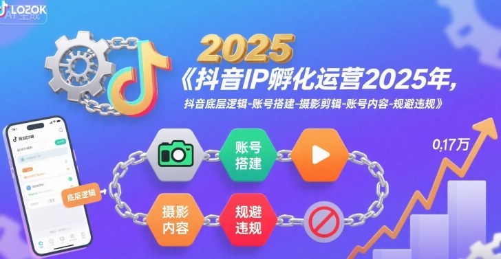 抖音IP孵化运营2025年，抖音底层逻辑-账号搭建-摄影剪辑-账号内容-规避违规-课程网