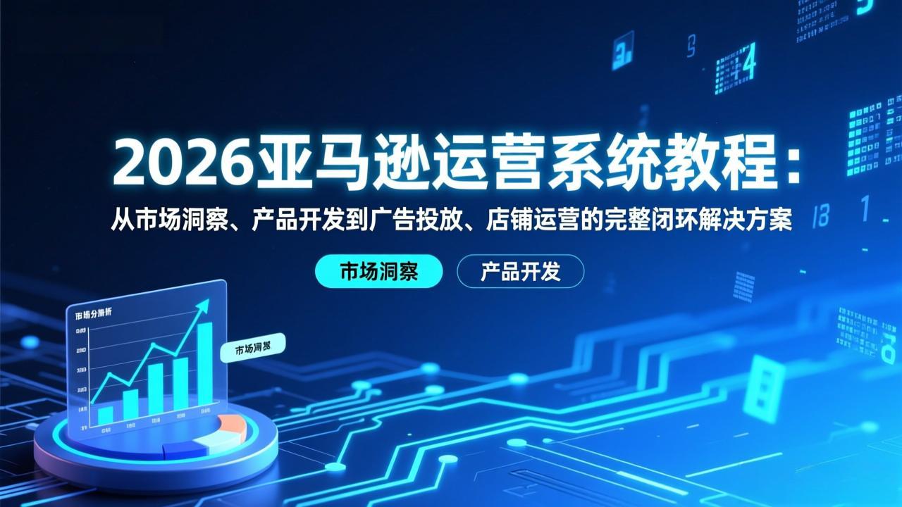 2026亚马逊运营系统教程：从市场洞察、产品开发到广告投放、店铺运营的完整闭环解决方案-课程网