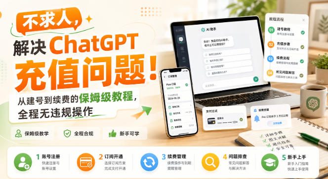 不求人，解决ChatGPT充值问题！从建号到续费的保姆级教程，全程无违规操作-课程网