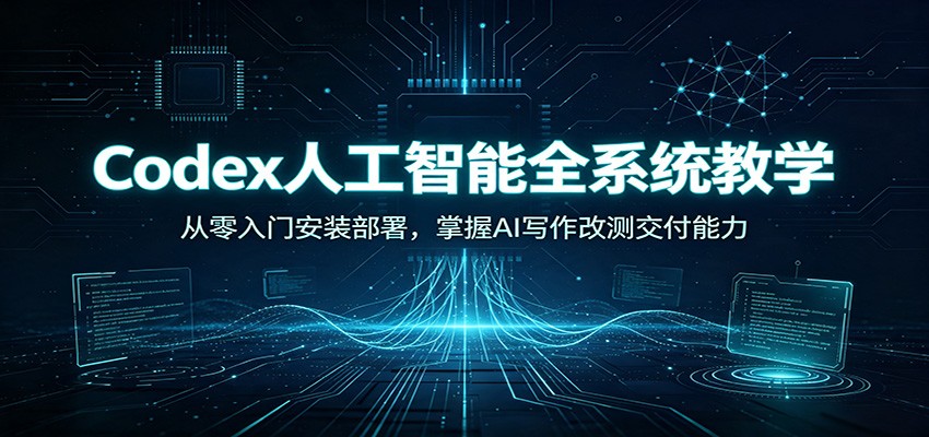 Codex人工智能全系统教学：从零入门安装部署，掌握AI写作改测交付能力-课程网