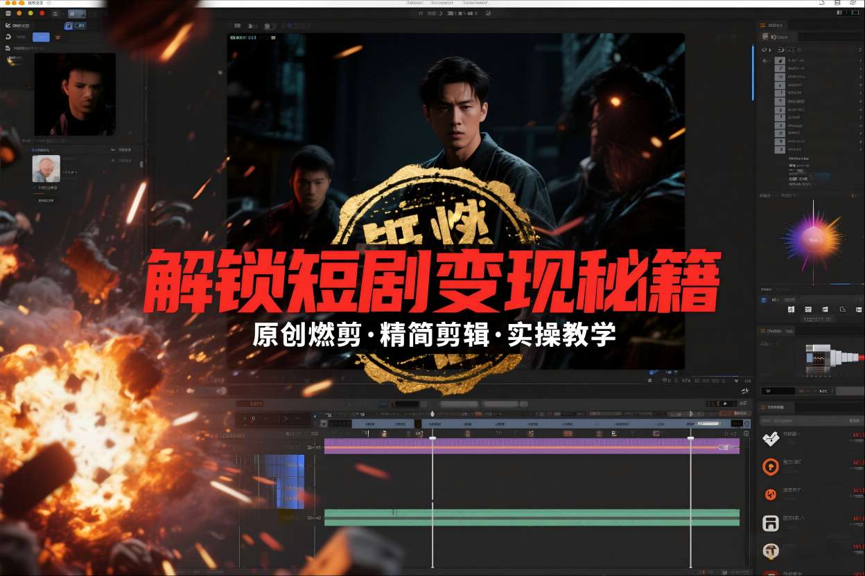 短剧拉新之原创燃剪精简剪辑实操课，解锁短剧变现秘籍-课程网