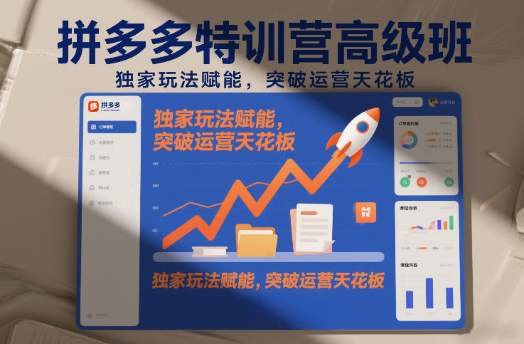拼多多特训营高阶班，独家玩法赋能，突破运营天花板（更新260819）-课程网