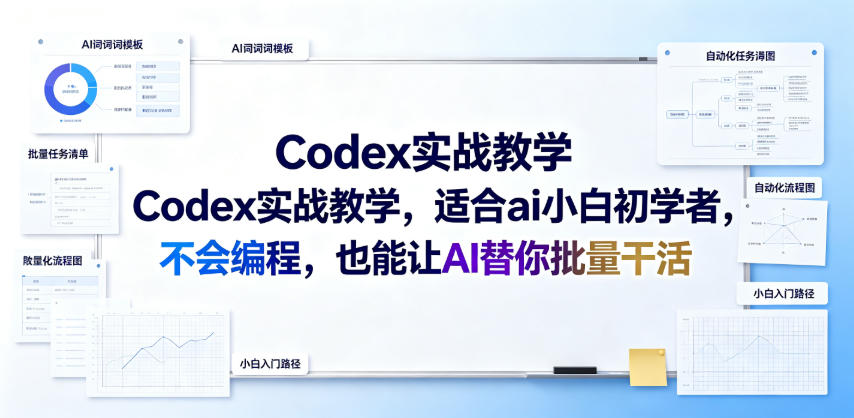 Codex实战教学,适合ai小白初学者,不会编程,也能让AI替你批量干活 Codex实战教学,适合ai小白初学者,不会编程,也能让AI替你批量干活