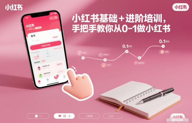 小红书基础+进阶培训，手把手教你从0-1做小红书-课程网