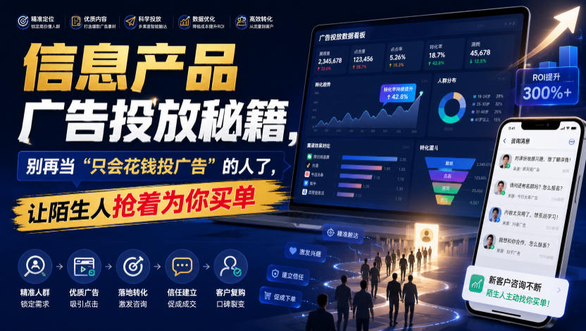 信息产品广告投放秘籍，别再当“只会花钱投广告”的人了，让陌生人抢着为你买单【原创双语字幕】-课程网
