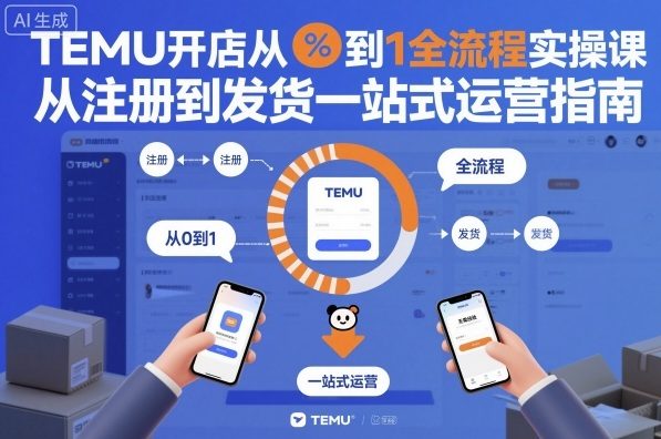 TEMU开店从0到1全流程实操课，从注册到发货一站式运营指南-课程网