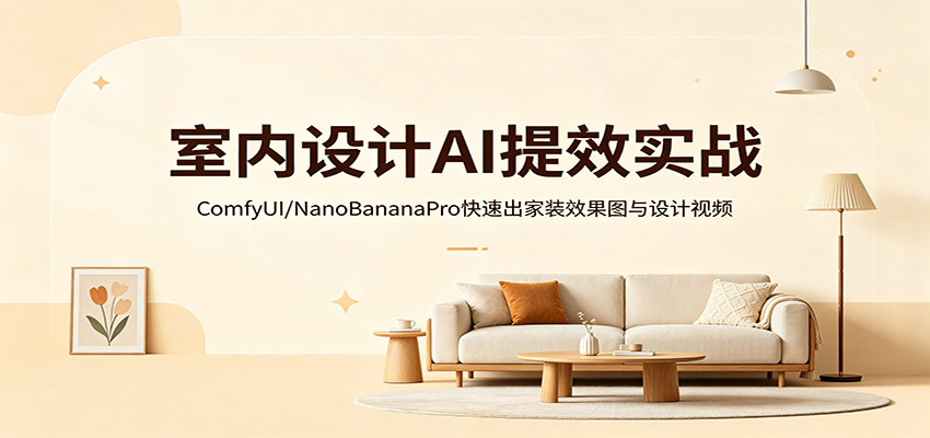 室内设计AI提效实战：ComfyUI/NanoBananaPro快速出家装效果图与设计视频-课程网