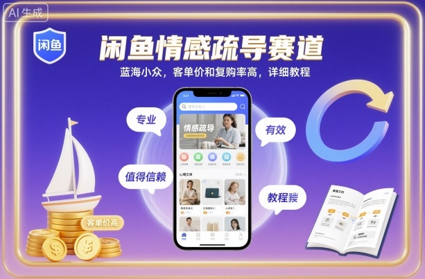 闲鱼情感疏导赛道，蓝海小众，客单价和复购率高，详细教程-课程网