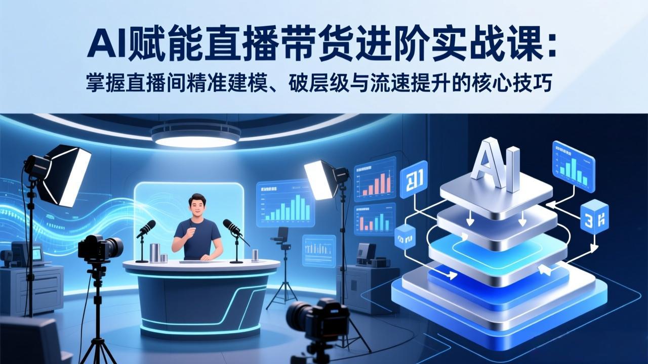 AI赋能直播带货进阶实战课：掌握直播间精准建模、破层级与流速提升的核心技巧-课程网