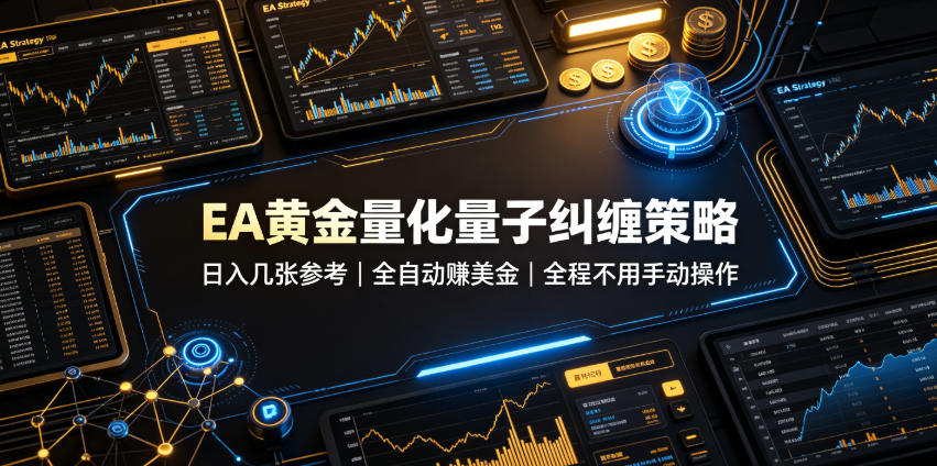 EA黄金量化量子纠缠策略，日入几张，全自动賺美金，全程不用手动操作！【揭秘】-课程网