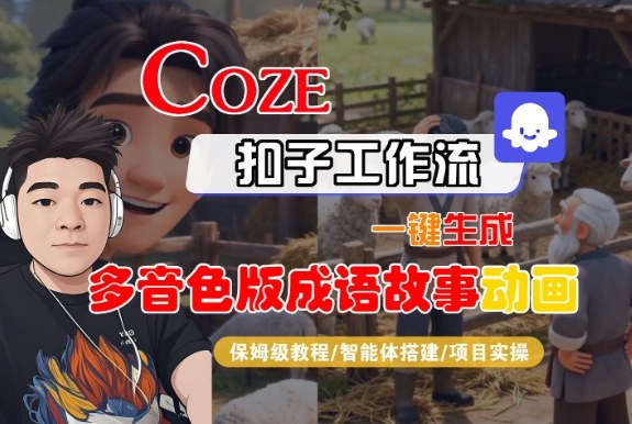 Coze扣子智能体工作流一键生成“多音色版成语故事“动画，全流程保姆级教学-课程网