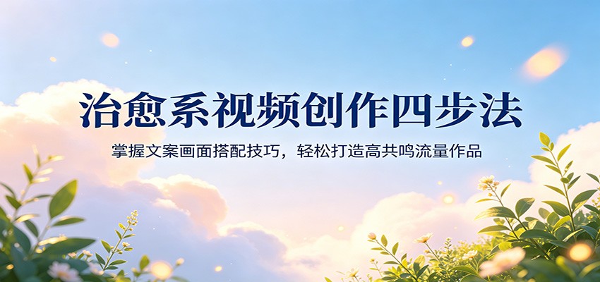 治愈系视频创作四步法：掌握文案画面搭配技巧，轻松打造高共鸣流量作品-课程网
