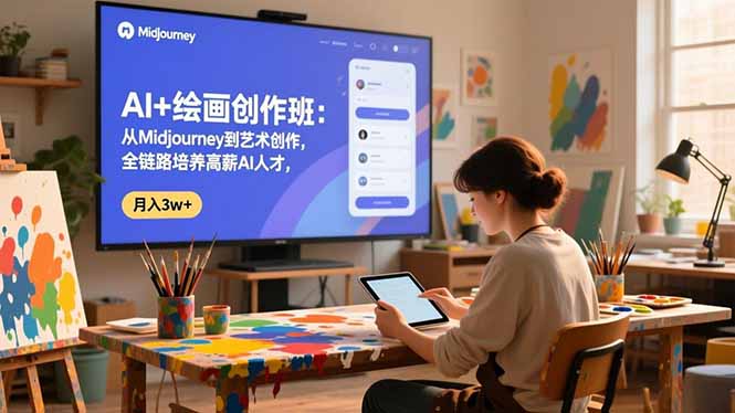 AI+绘画创作班：从Midjourney到艺术创作，全链路培养高薪AI人才，月入3w+-课程网
