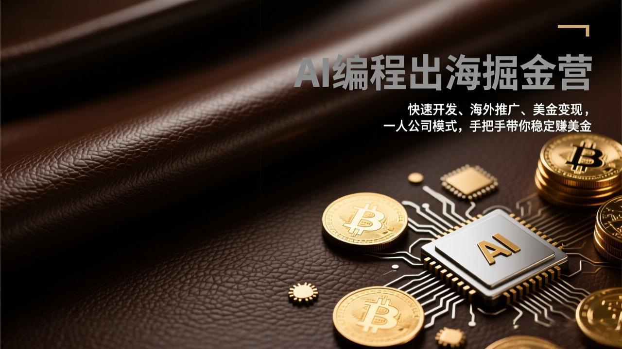 AI编程出海掘金营：快速开发、海外推广、美金变现，一人公司模式，手把手带你稳定赚美金-课程网