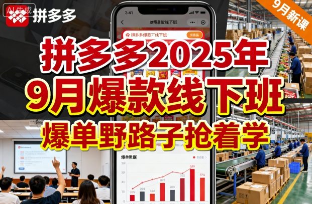 拼多多2025年9月爆款线下班，爆单野路子抢着学-课程网
