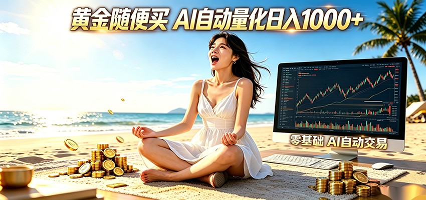 黄金随便买？AI自动外汇量化交易 在家当皇帝 日入1000+-课程网