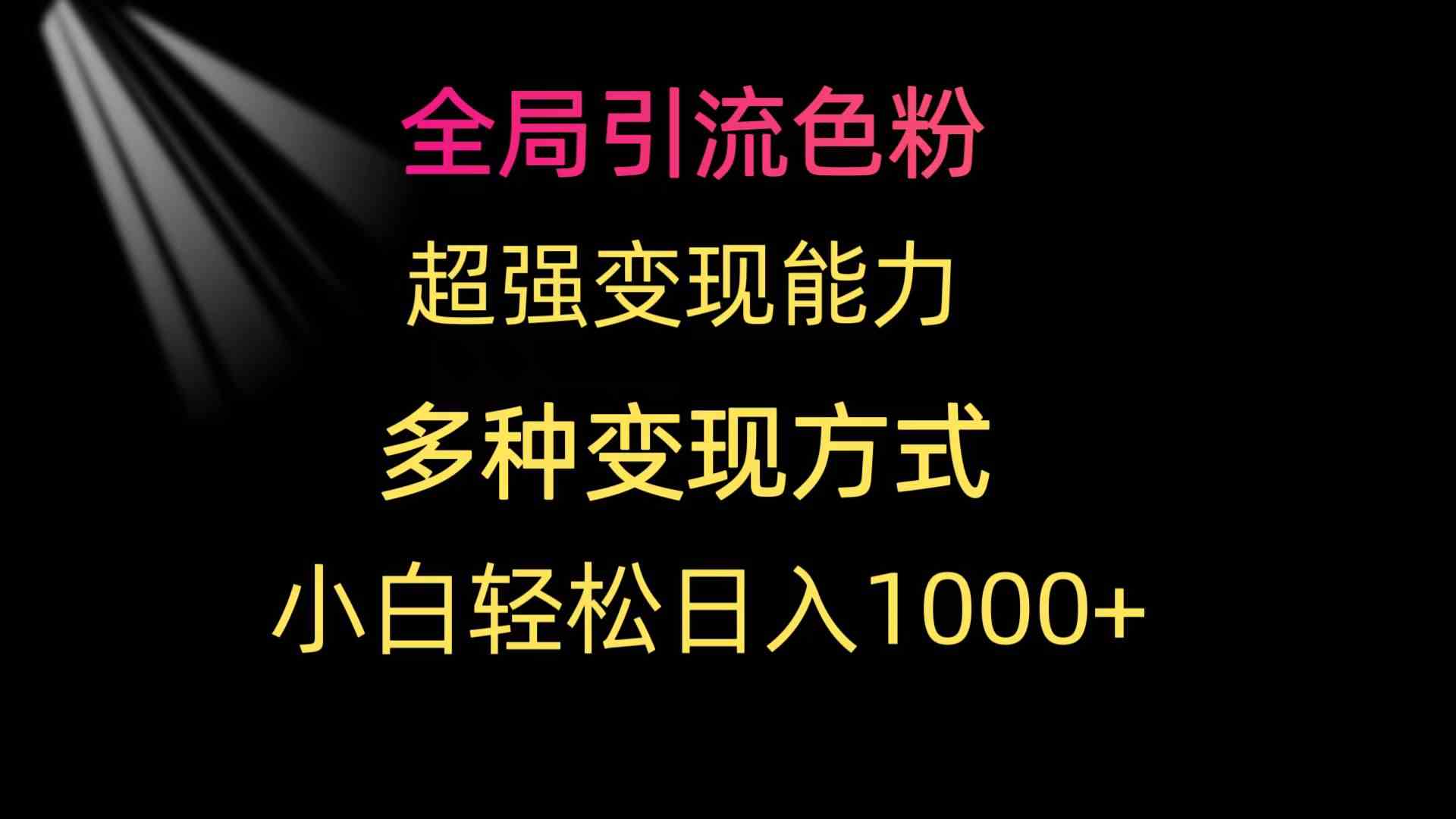 （9680期）全局引流色粉 超强变现能力 多种变现方式 小白轻松日入1000+-课程网