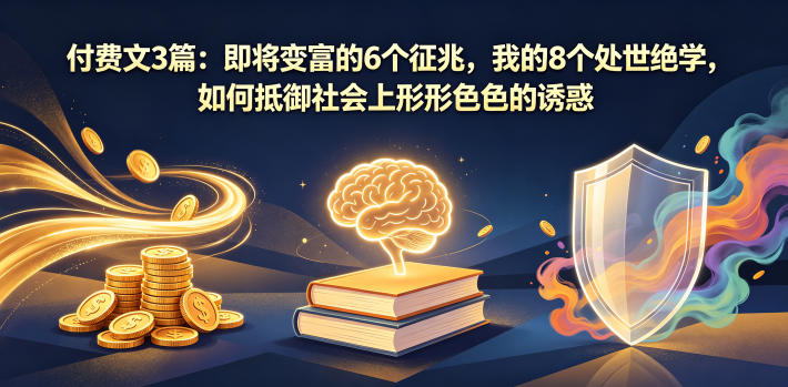 付费文3篇：即将变富的6个征兆，我的8个处世绝学，如何抵御社会上形形色色的诱惑-课程网