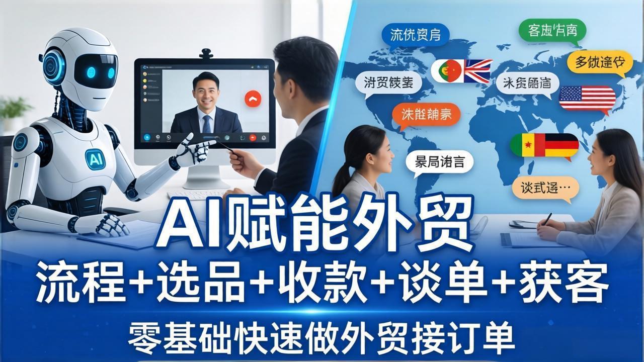 外贸+AI实战课：流程+选品+收款+谈单+获客，零基础快速做外贸接订单-课程网