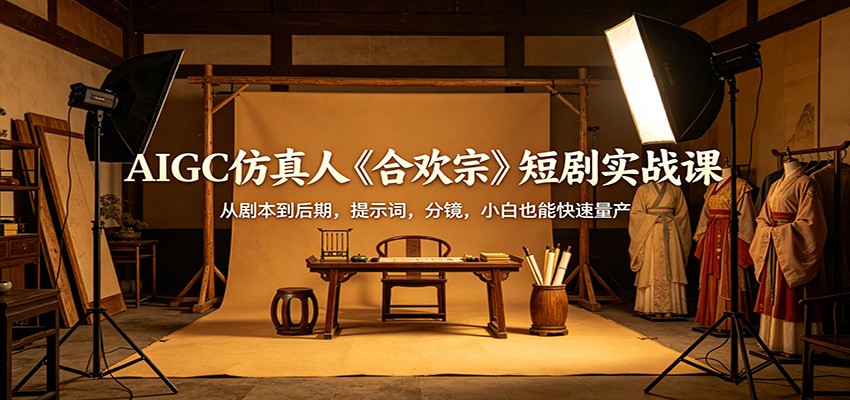 AIGC仿真人《合欢宗》短剧实战课：从剧本到后期，提示词，分镜，小白也能快速量产-课程网