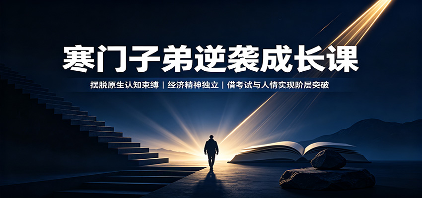寒门子弟逆袭成长课：摆脱原生认知束缚，经济精神独立，借考试与人情实现阶层突破-课程网