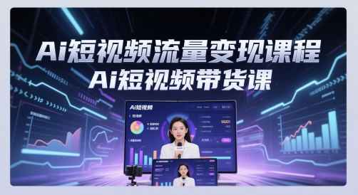 Ai短视频流量变现课程，Ai短视频带货课-课程网
