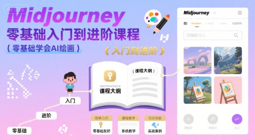 midjourney零基础入门到进阶课程，零基础学会AI绘画-课程网