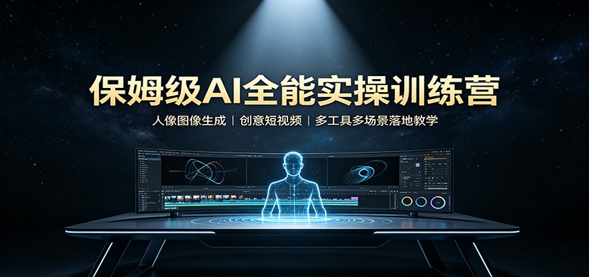 保姆级AI全能实操训练营：人像图像生成，创意短视频，多工具多场景落地教学-课程网