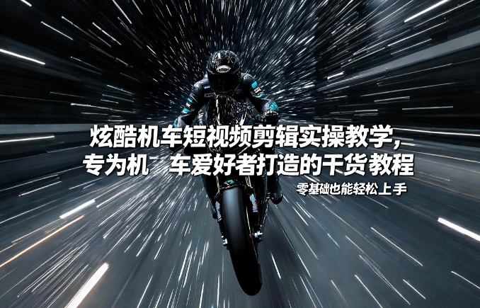 炫酷机车短视频剪辑实操教学，专为机车爱好者打造的干货教程，零基础也能轻松上手-课程网