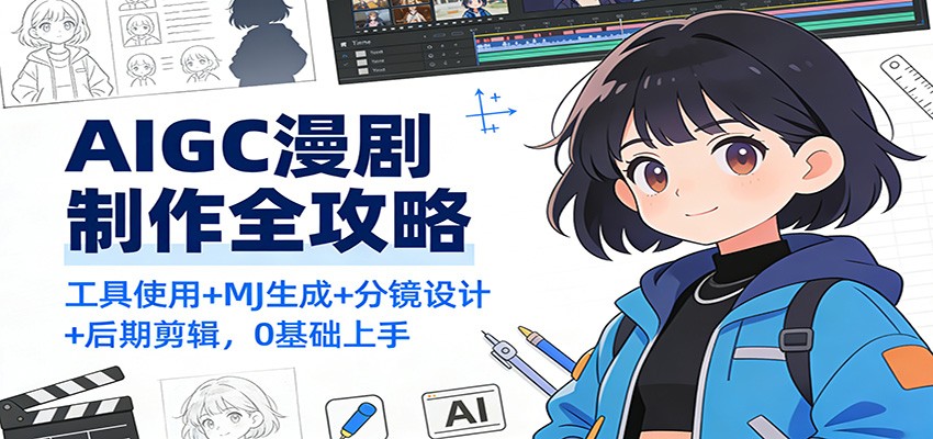 AIGC漫剧制作全攻略：工具使用+MJ生成+分镜设计+后期剪辑，0基础上手-课程网
