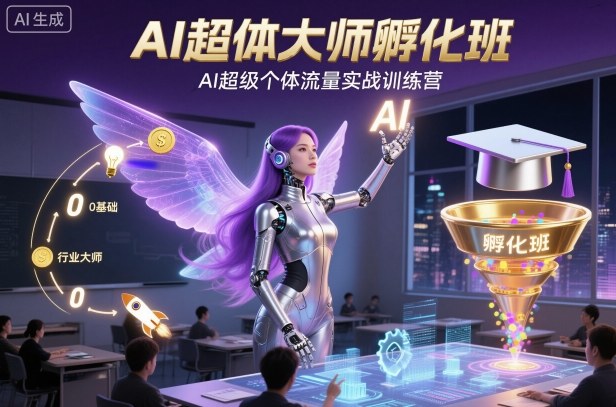 AI超体大师孵化班，AI超级个体流量实战训练营-课程网