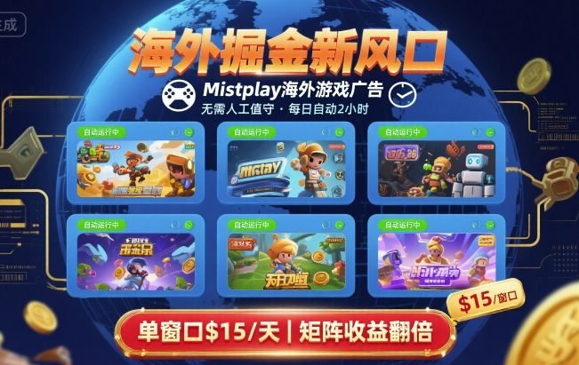 海外掘金新风口，Mistplay海外游戏广告，每日自动运行，单窗口稳入2美刀 ，可矩阵操作【揭秘】-课程网