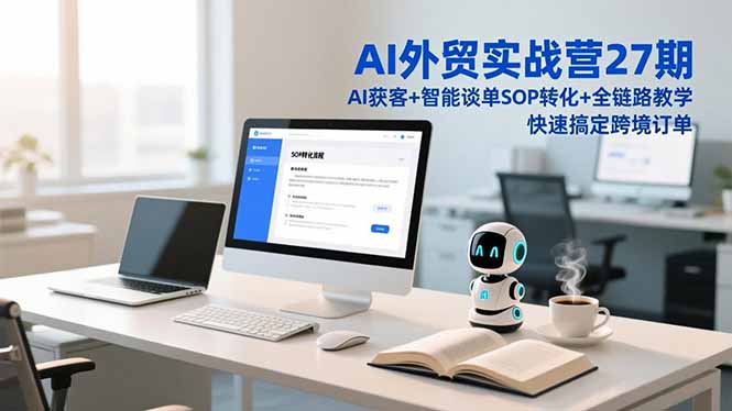 AI外贸实战营27期，AI获客+智能谈单+SOP转化+全链路教学，快速搞定跨境订单-课程网
