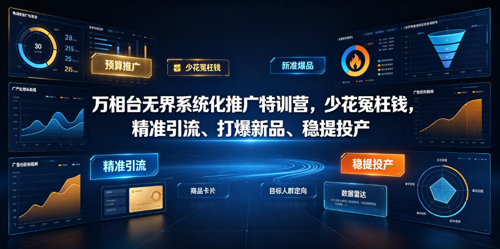 万相台无界系统化推广特训营VI0.0，少花冤枉钱，精准引流、打爆新品、稳提投产（全程录音+字幕）-课程网