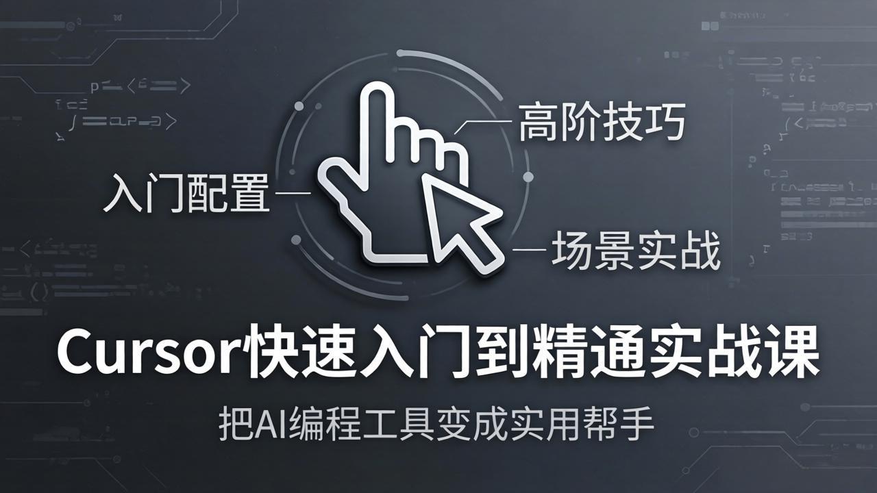 Cursor快速入门到精通实战课：入门配置+高阶技巧+场景实战，把AI编程工具变成实用帮手-课程网