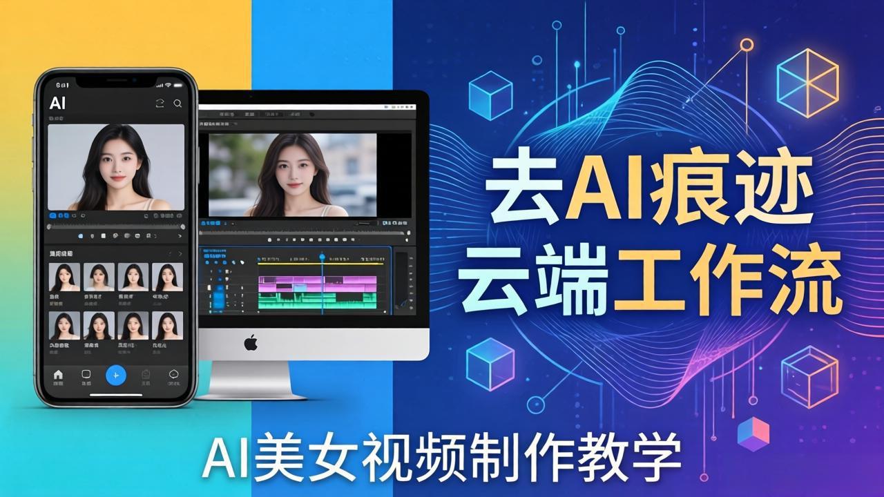 AI美女视频制作教学：去AI痕迹，云端工作流出图，手机电脑均可，不需要配置-课程网
