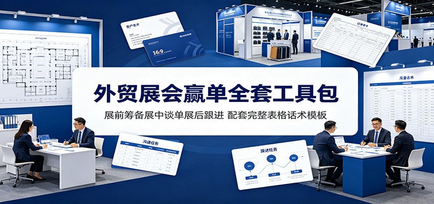 外贸展会赢单全套工具包：展前筹备展中谈单展后跟进，配套完整表格话术模板-课程网